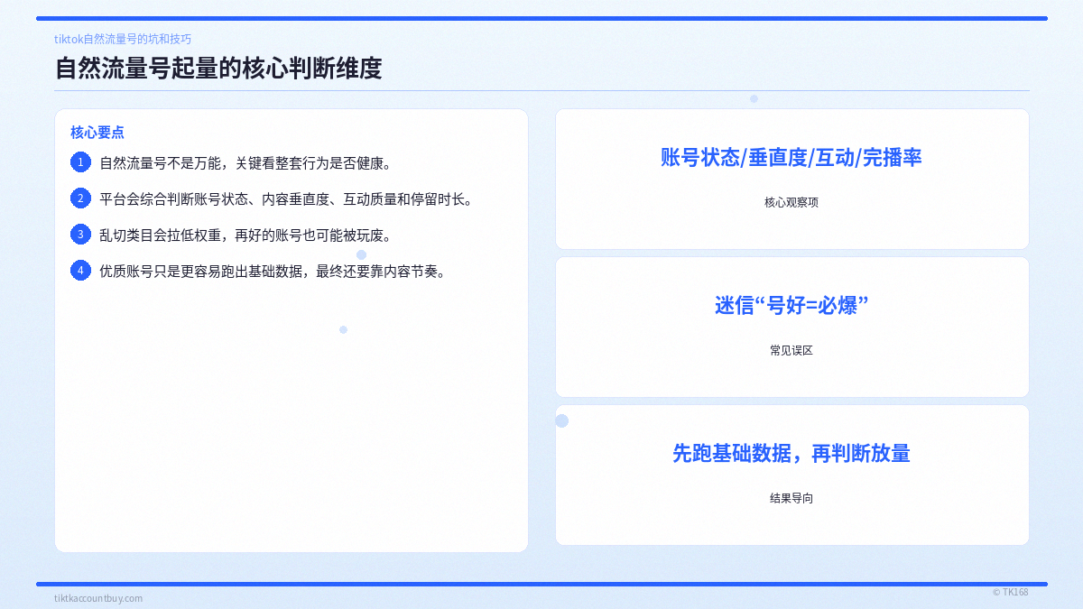 自然流量号起量的核心判断维度 自然流量号起量的核心判断维度