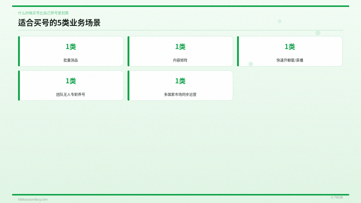 适合买号的5类业务场景 适合买号的5类业务场景