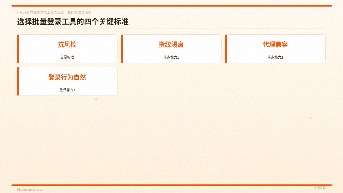 选择批量登录工具的四个关键标准 选择批量登录工具的四个关键标准